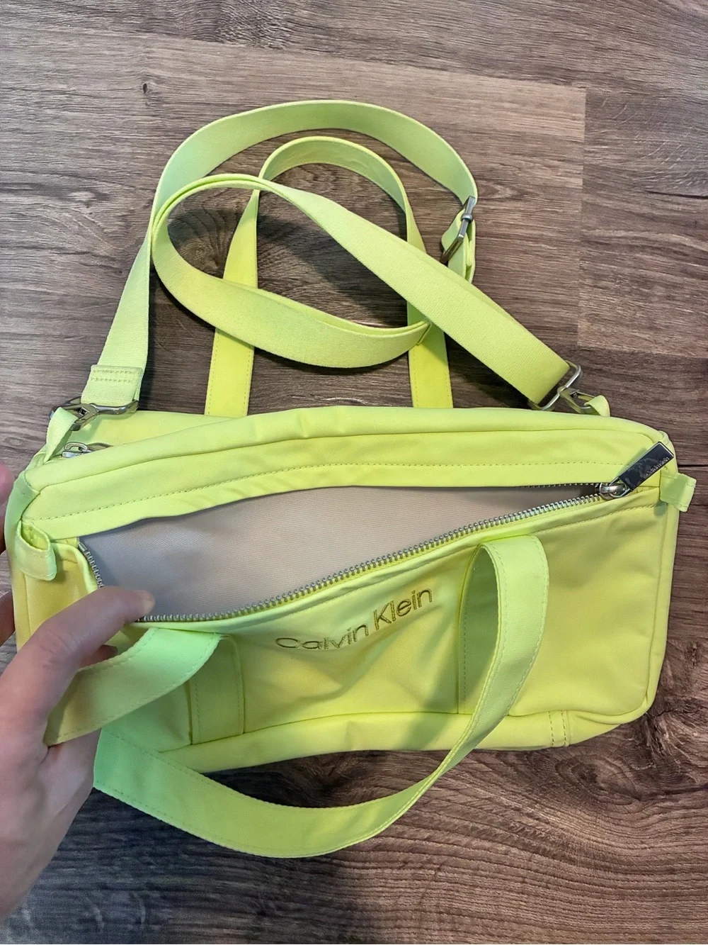 Calvin Klein Bright Yellow Shoulder Tote